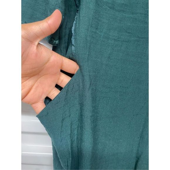 Sita Murt Collarless Forest Green Dress w/ Pockets Size EU 38 / US 8, MSRP $265 - Picture 12 of 13